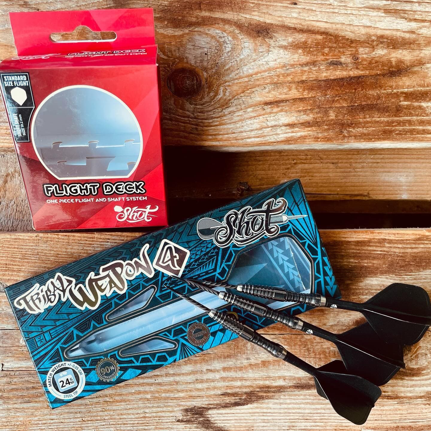 …neues Set-Up 🤩(Geburtstag😉): Shot Tribal Weapon 4 mit Shot Flight Deck System #shotdarts #darts #dartshopper